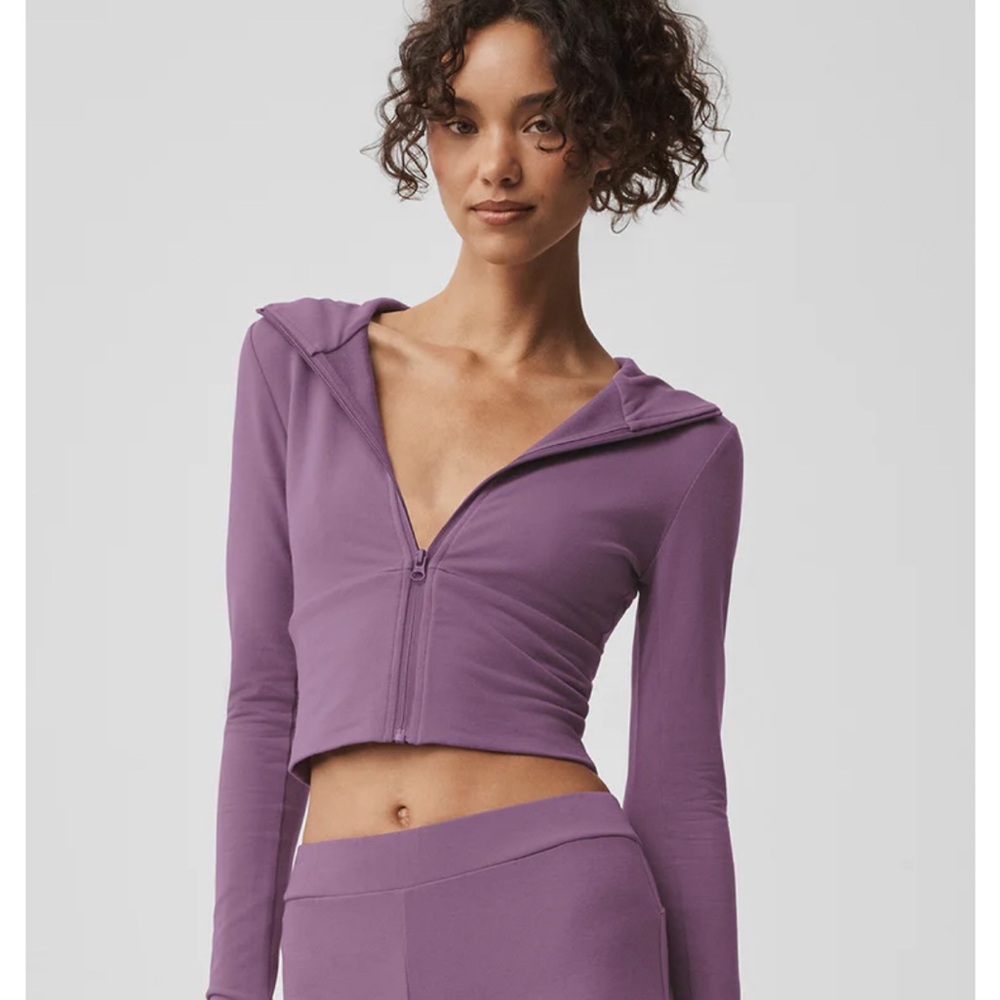 ALO Yoga Sway Full Zip Hoodie, Plum KISS